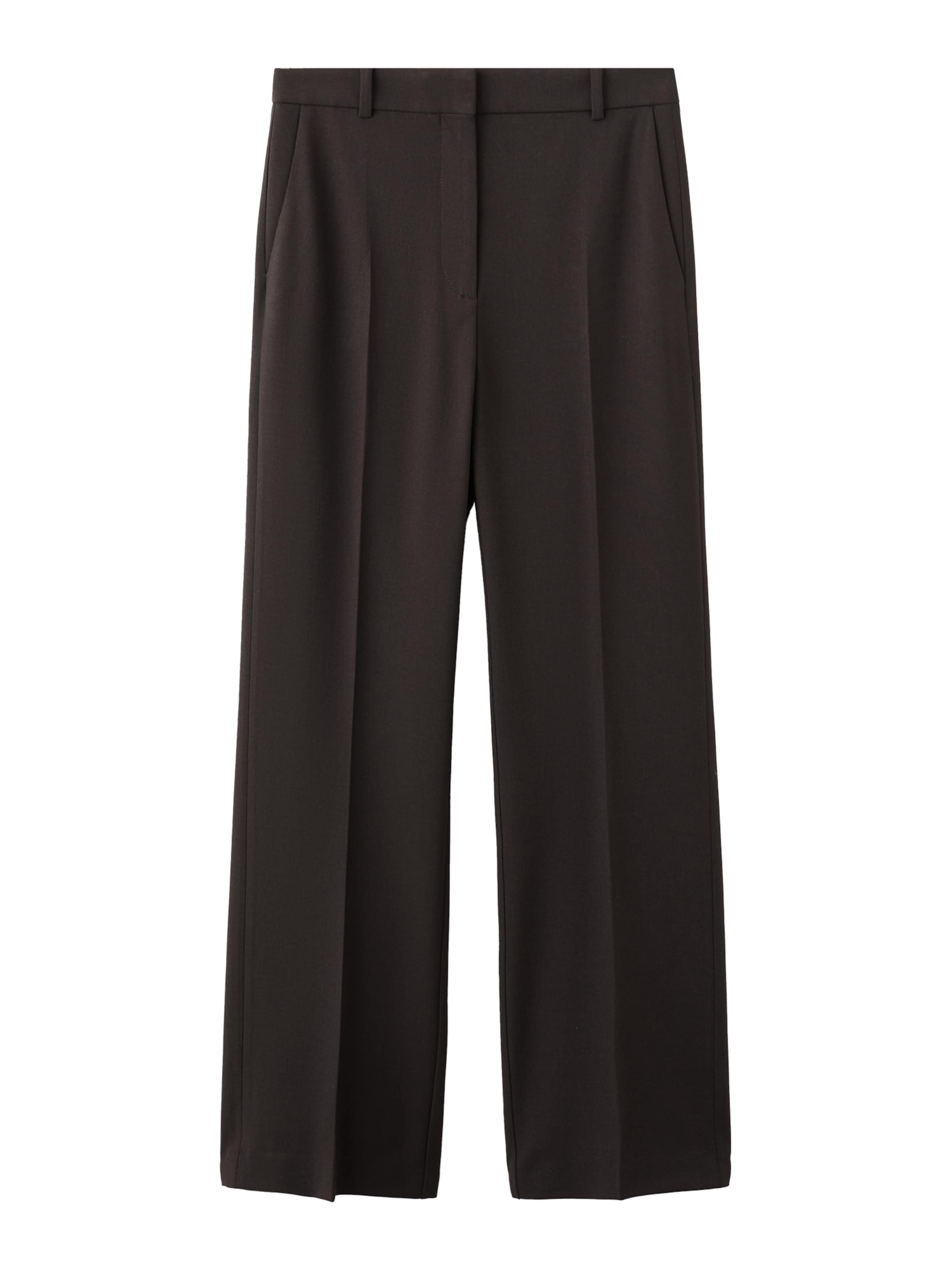 Regular Pantalon à plis 'BERGEN' MANGO en marron : devant