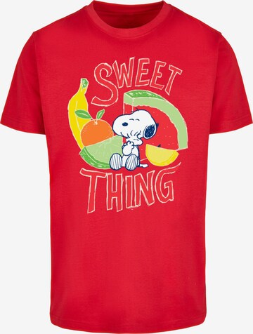 Merchcode Shirt 'Peanuts - Sweet Thing' in Red: front
