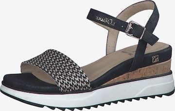 s.Oliver Strap Sandals in Black: front