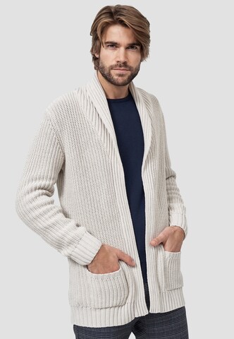 INDICODE JEANS Knit Cardigan in White: front