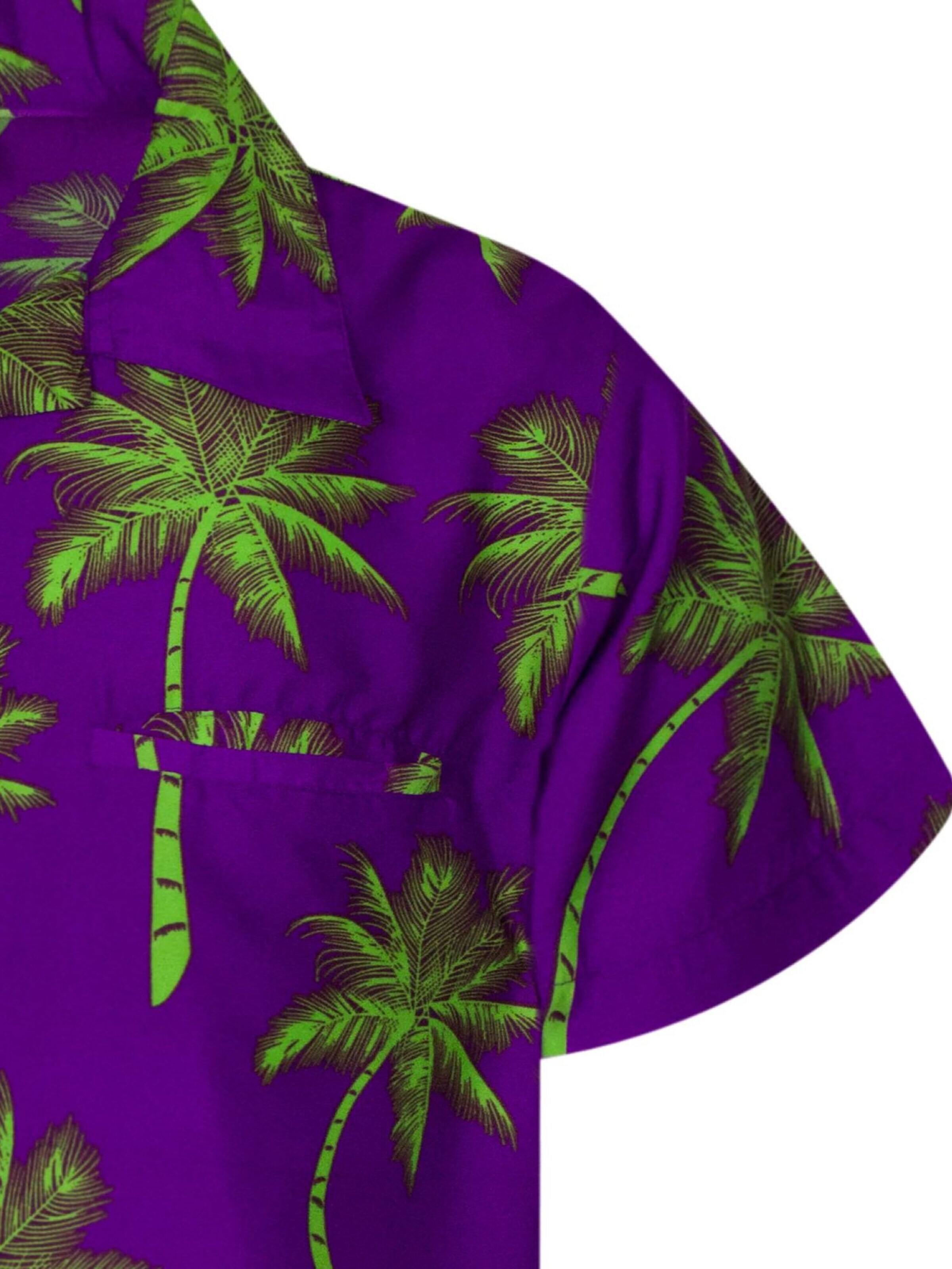 King Kameha Shirt 'Palmshadow'‌‌‌‌‌ in Lila