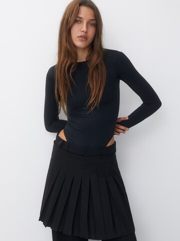 Pull&Bear Shirt Bodysuit in Black: front