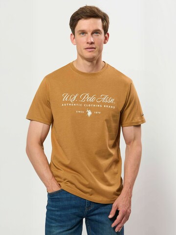 Coupe regular Chemise ' UMDag ' U.S. POLO ASSN. en marron : devant