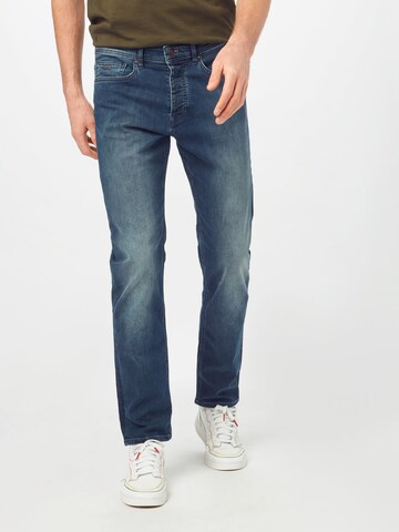 Slimfit Jeans 'Taber' de la BOSS Orange pe albastru: față