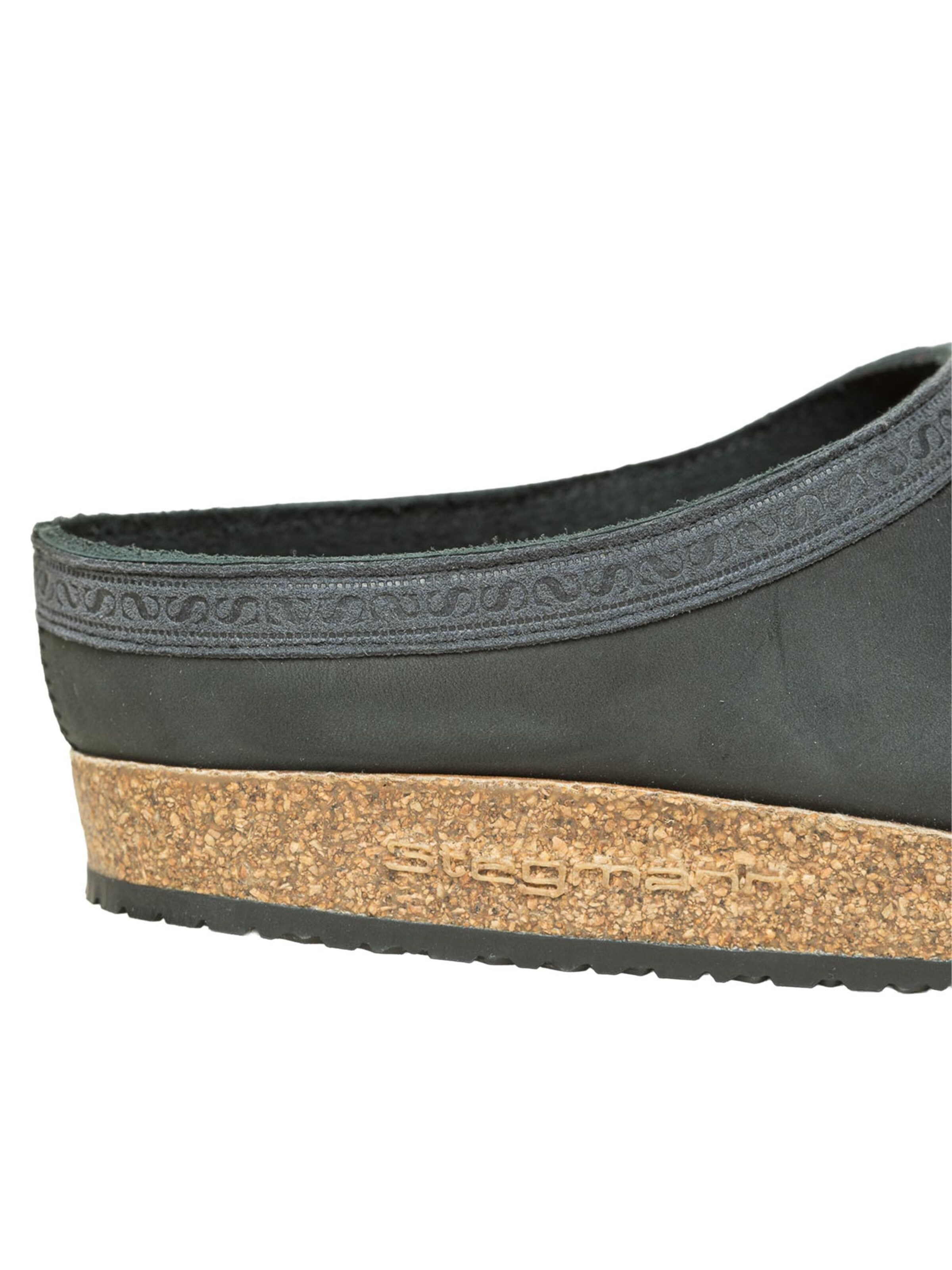 Stegmann Clogs 'Leather'‌‌‌‌‌‌‌‌‌‌ in Schwarz