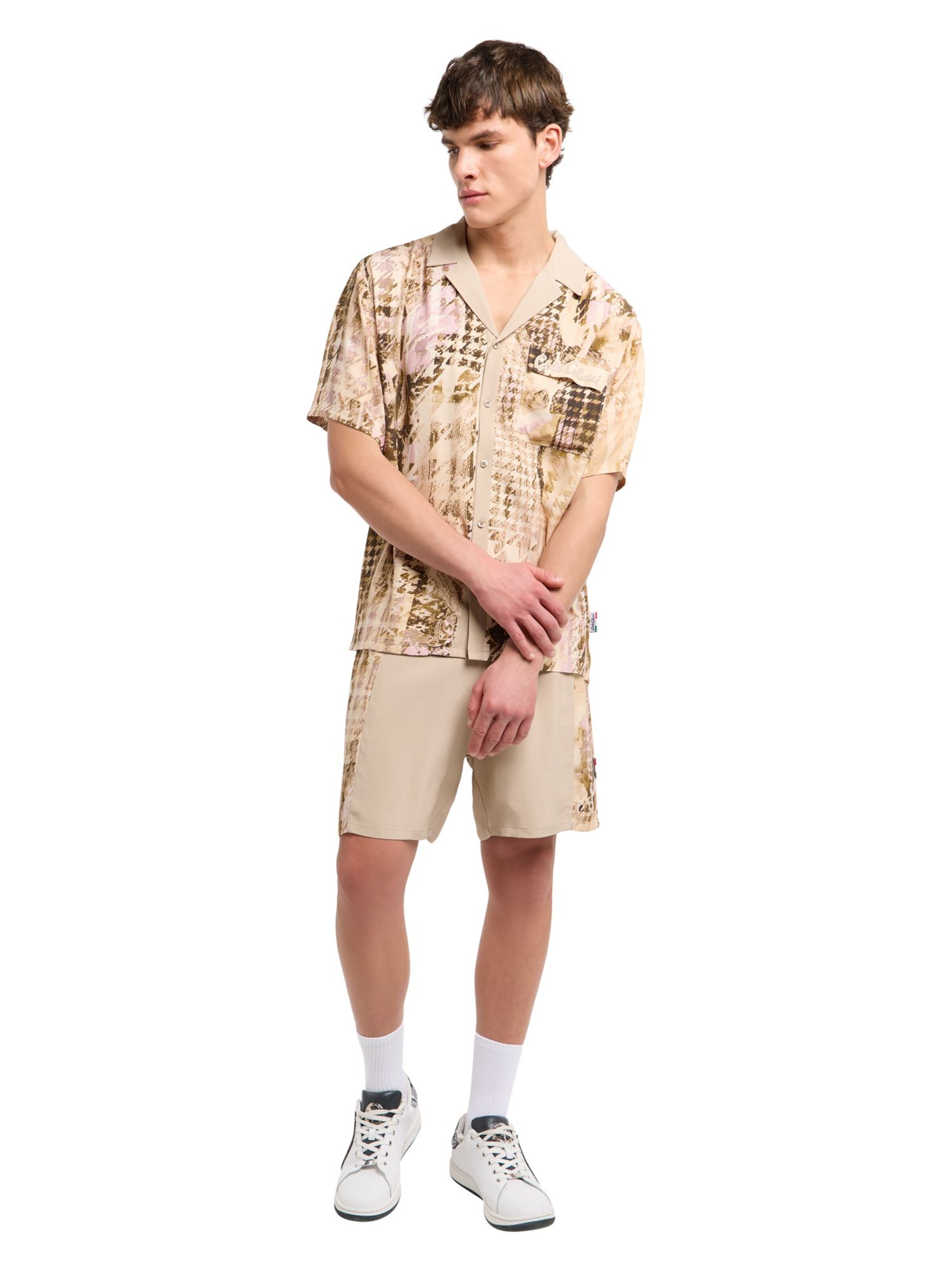 Carlo Colucci Comfort fit Overhemd 'Feig' in Beige