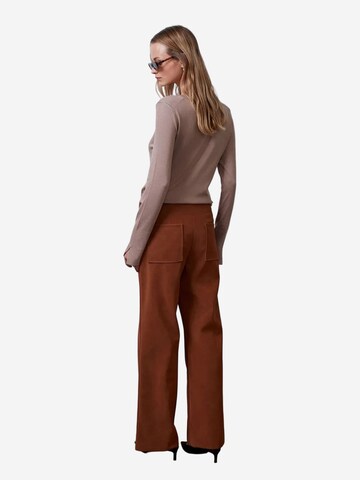 Dilvin Wide leg Broek 'Hose' in Bruin