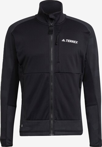 adidas Terrex Funktionele fleece-jas in Zwart: voorkant