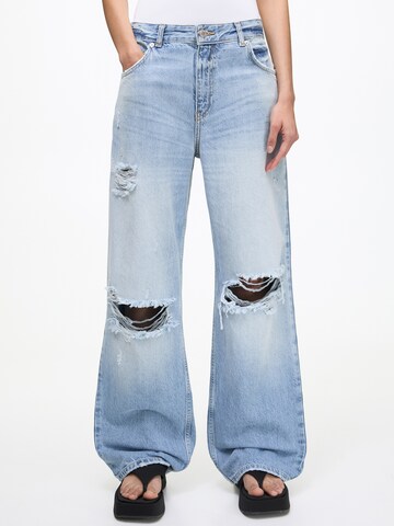 Pull&Bear Loosefit Jeans in Blau: predná strana