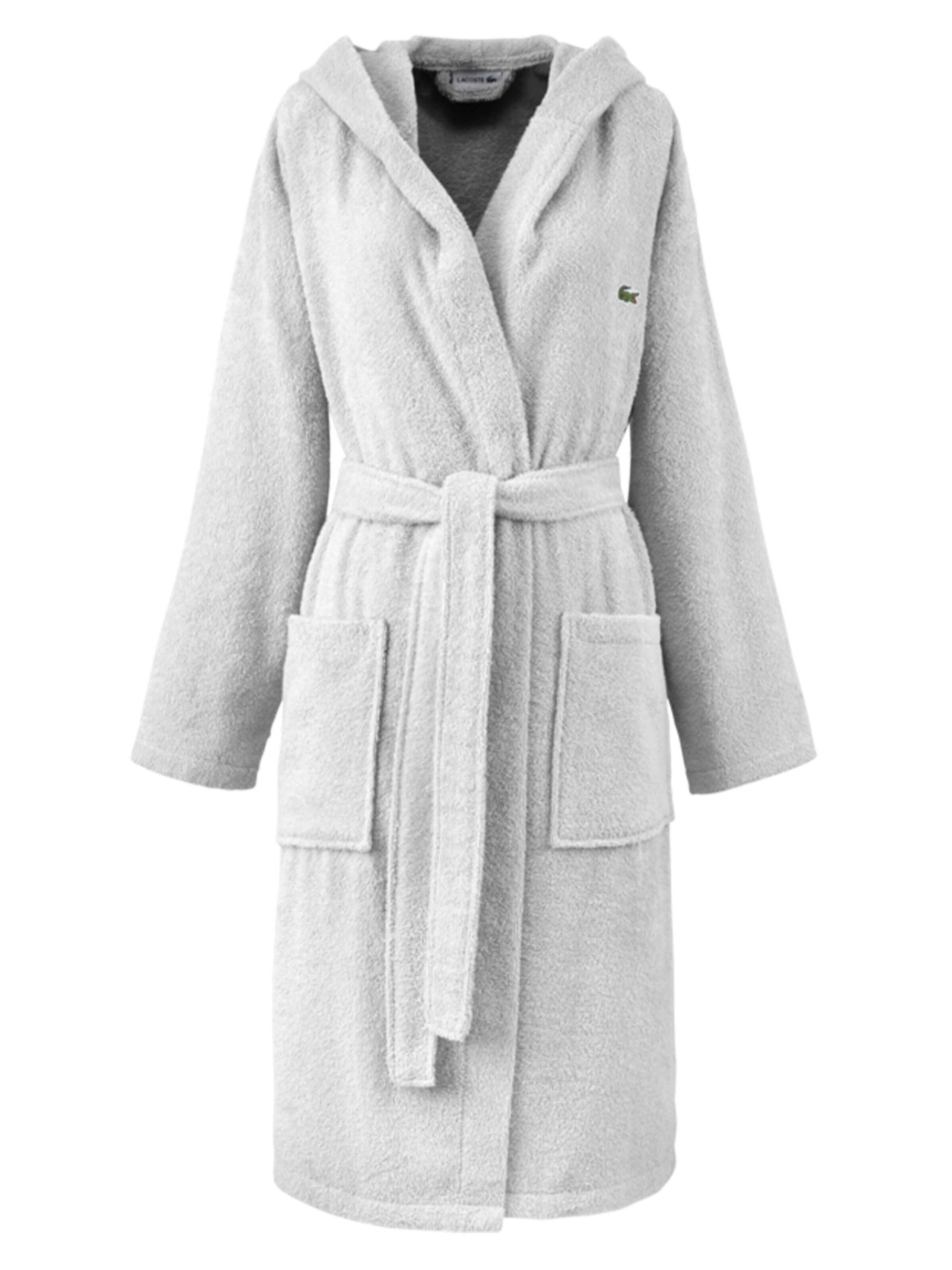 LACOSTE Long Bathrobe 'LOPEN' in Grey: front