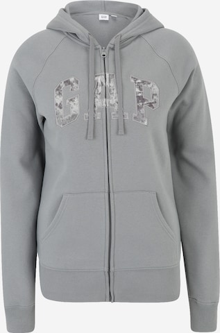 Gap Tall - Sudadera con cremallera 'HERITAGE' en gris: frente