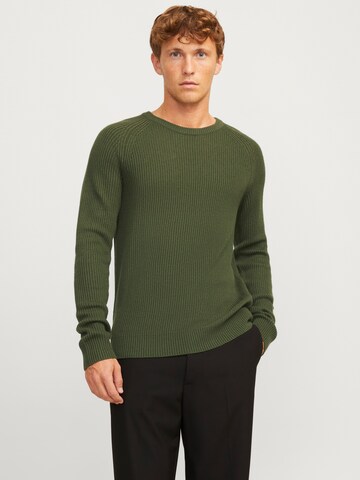 JACK & JONES Sweater 'JJPannel' in Green: front
