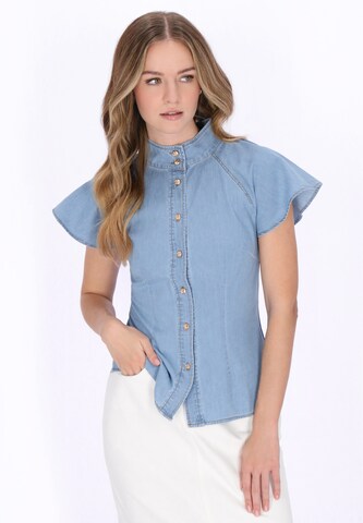 DreiMaster Vintage Blouse in Blauw: voorkant