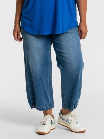 GOZZIP Wide leg Jeans 'Clara' in Blauw: voorkant