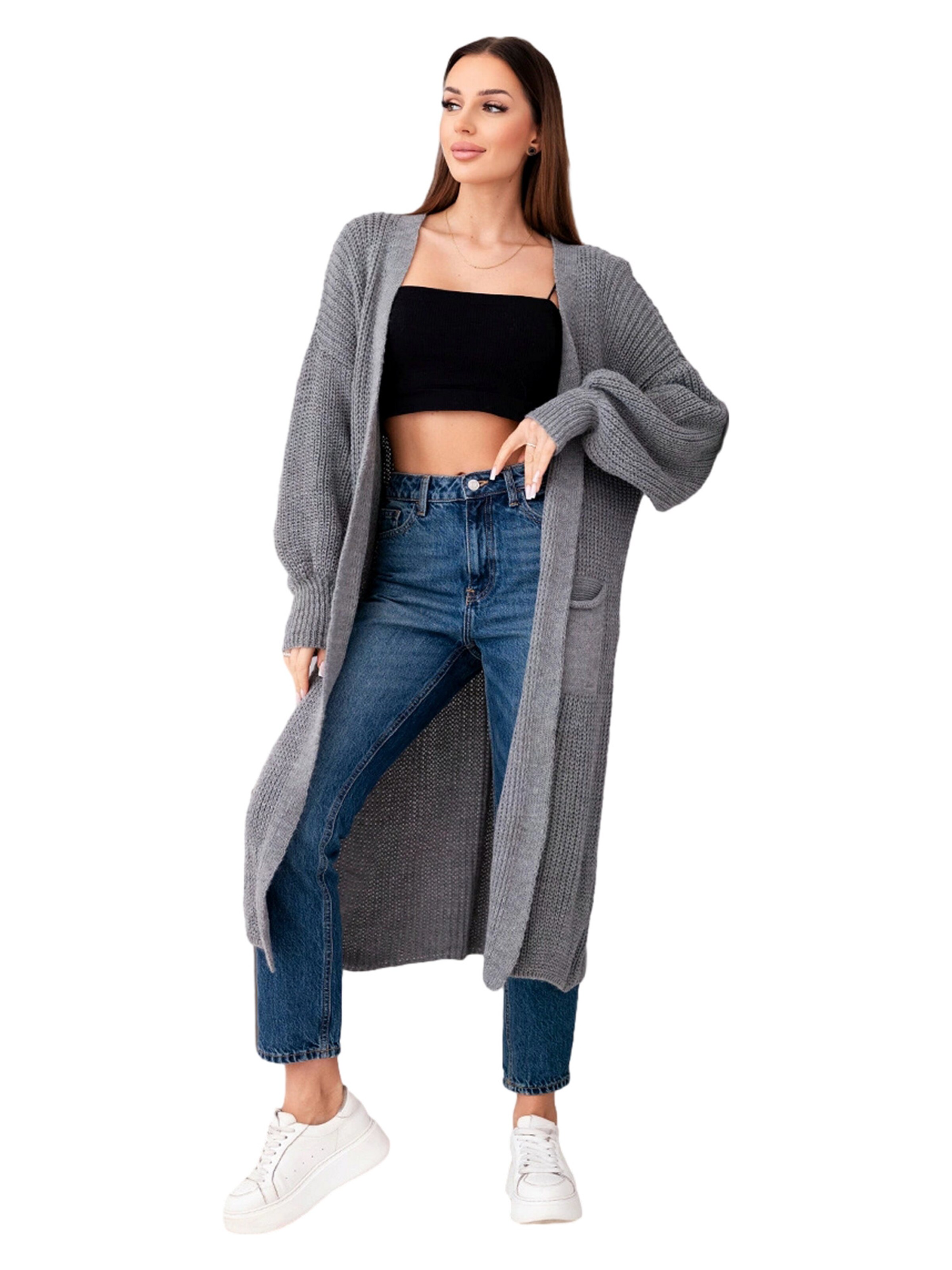 Lumera Kardigán 'Rubis' - Sivá: predná strana
