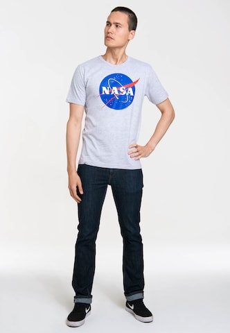 LOGOSHIRT Shirt 'NASA' in Grey