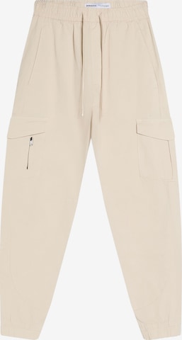 BershkaCargo hlače - bež boja: prednji dio
