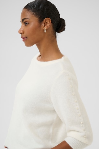 Pull-over 'Betty' Kaffe en blanc