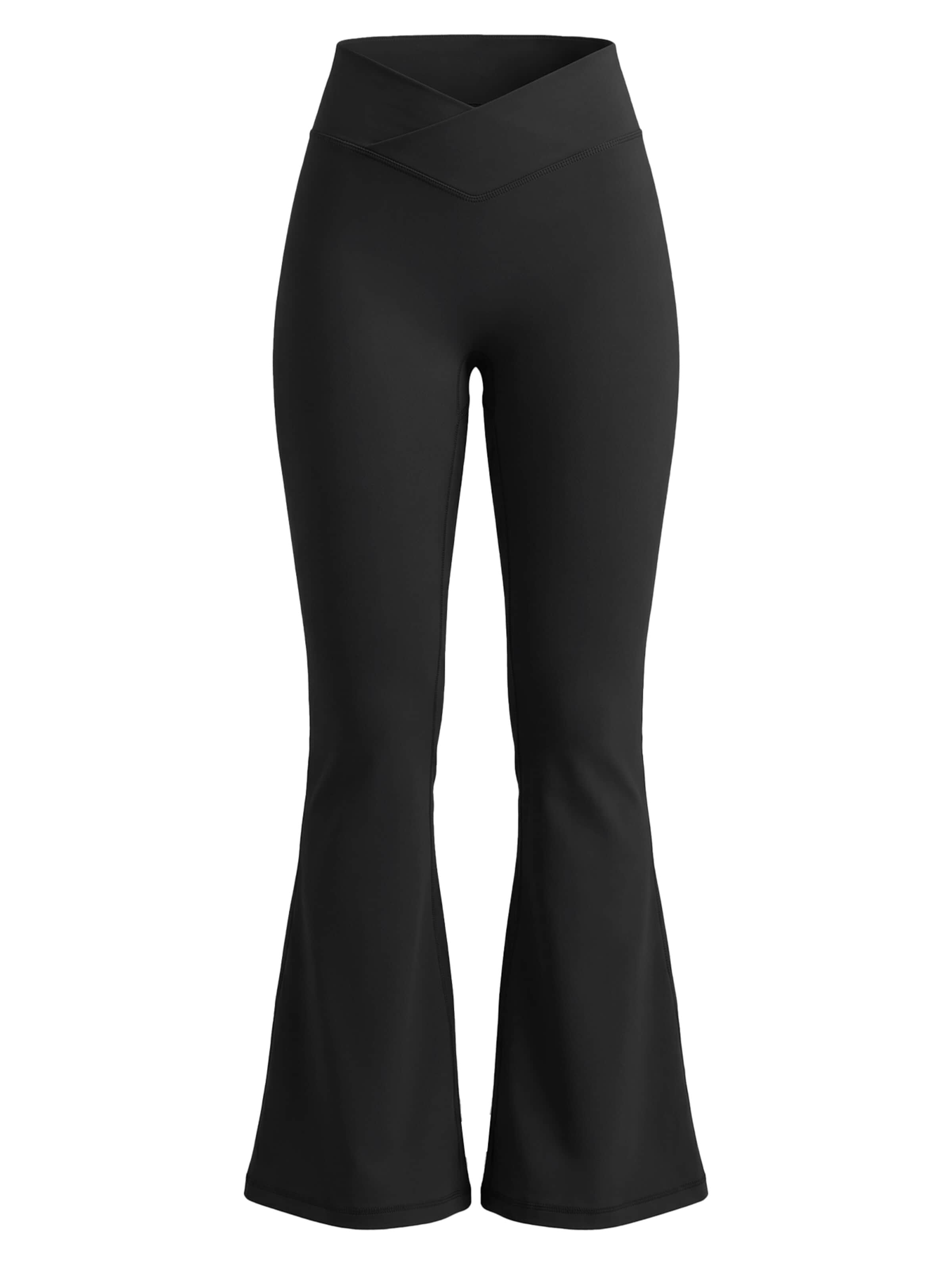ZAAYO Flared Workout Pants 'Women's High Waisted Flare Yoga Leggings' in Black: front