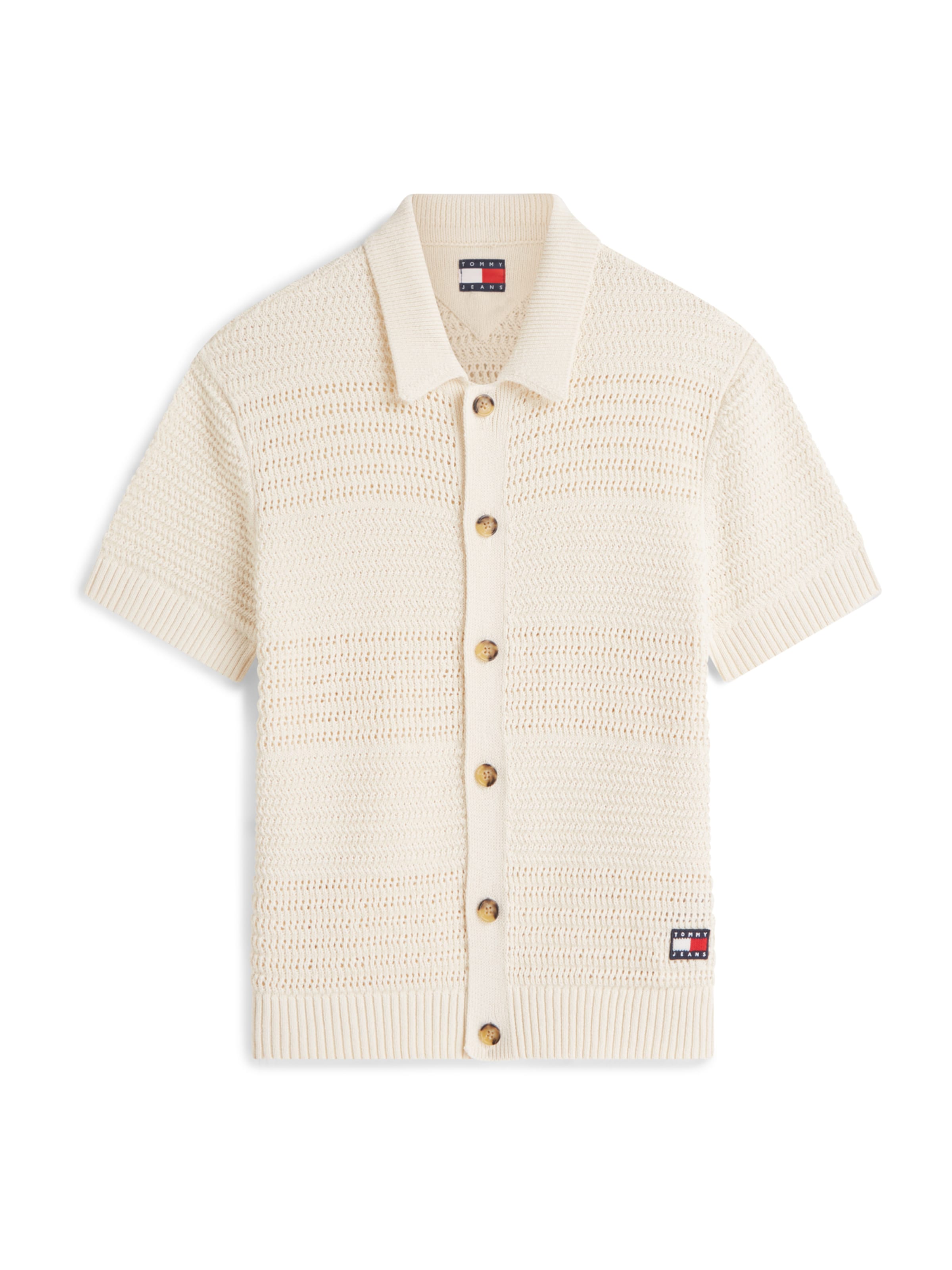 Tommy Jeans Neuletakki värissä beige: etupuoli