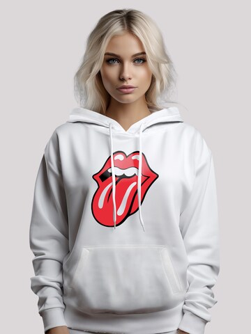 F4NT4STIC Sweatshirt 'The Rolling Stones Classic Zunge Rock Musik Band' in Wit: voorkant