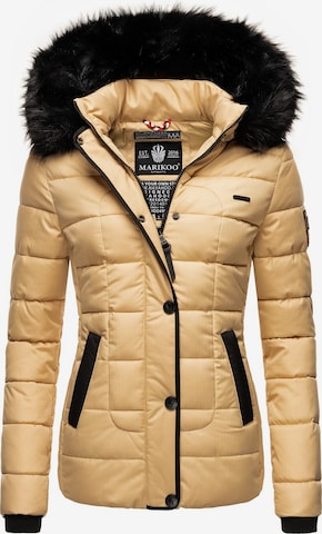 MARIKOO Winterjas 'Unique' in Beige: voorkant