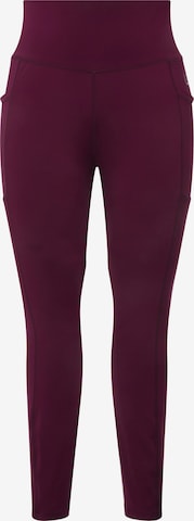 Ulla Popken Skinny Workout Pants in Red: front