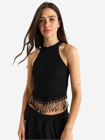 Top in maglia di Bianco Lucci in nero: frontale