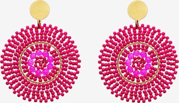 IZIA - Pendientes en rosa: frente