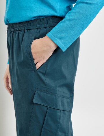 SAMOON Wide Leg Cargohose in Blau