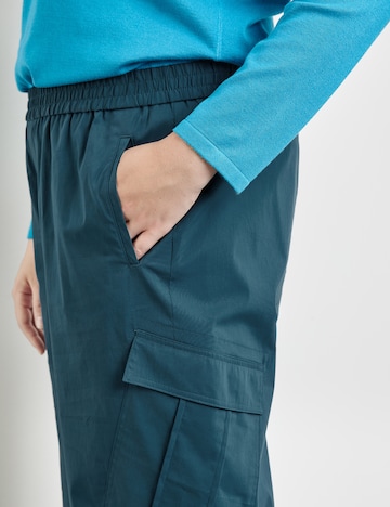 SAMOON Wide Leg Cargohose in Blau