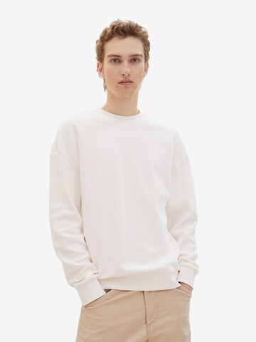 TOM TAILOR DENIM Sweatshirt in White