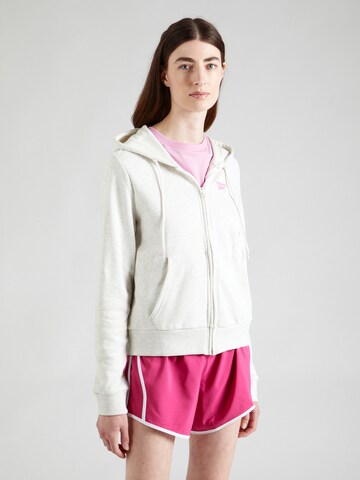 Reebok - Sudadera con cremallera deportiva en gris: frente