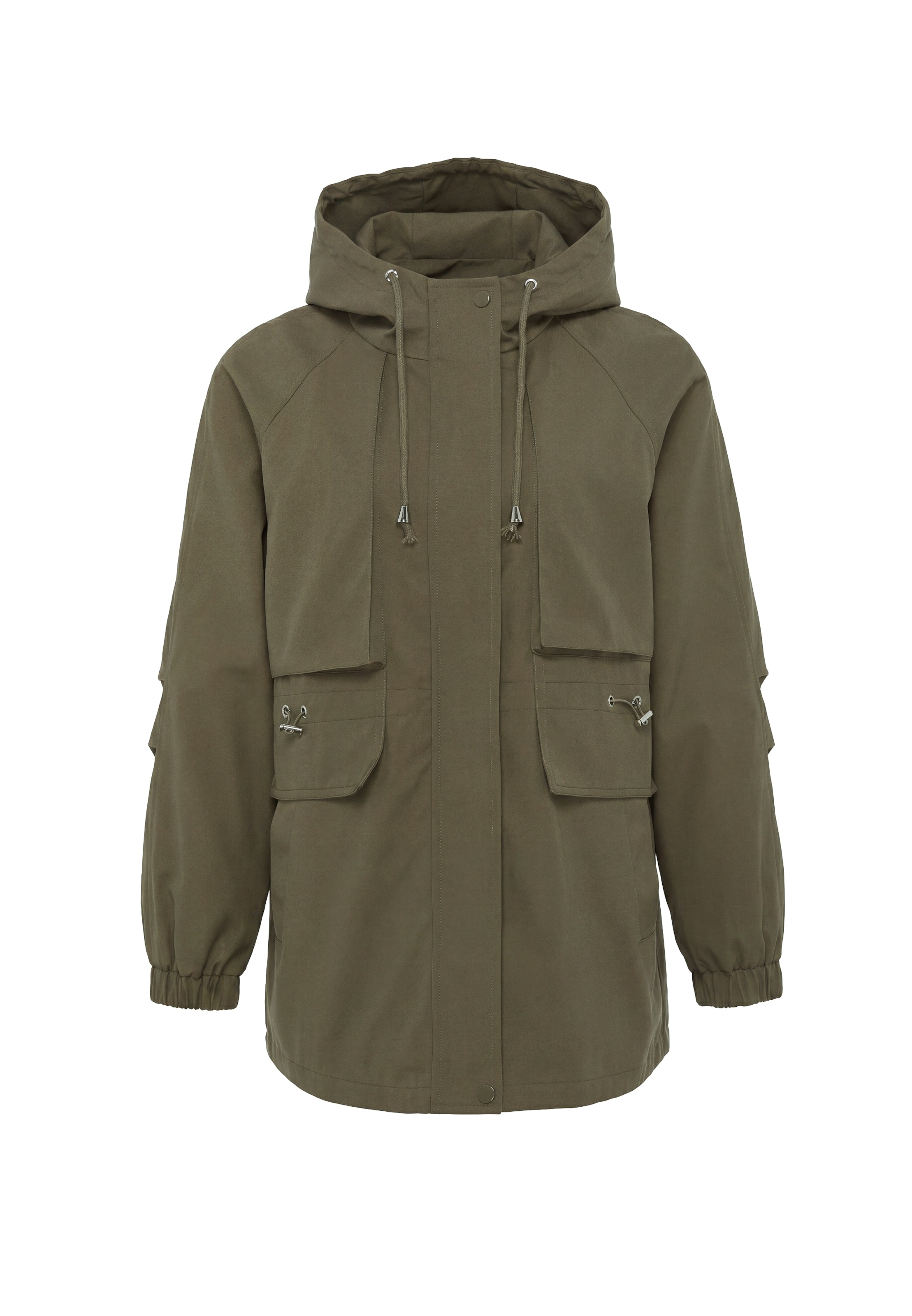 Parka mi-saison Usha en vert : devant