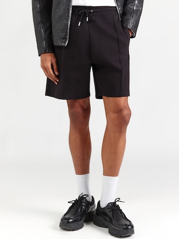 HUGO Широки крачоли Панталон 'Dimac' в черно: отпред