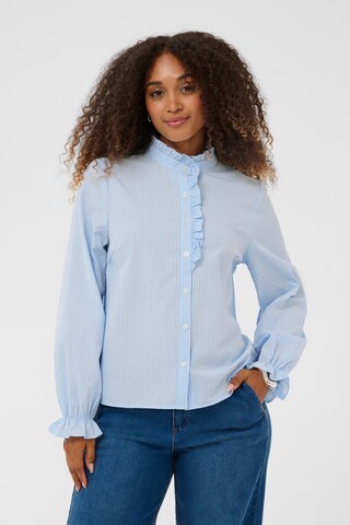 Cream Blouse in Blue: front