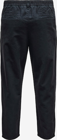 Only & Sons Regular Pleat-Front Pants 'Dew' in Blue