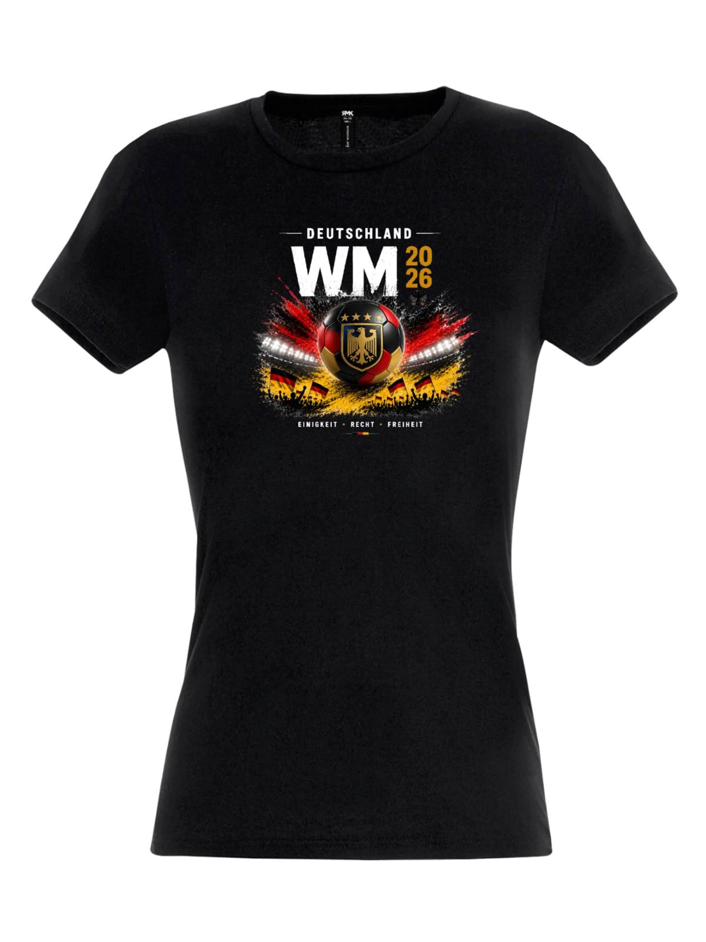 RMK Shirt 'Fußball Deutschland WM 2026' in Black: front