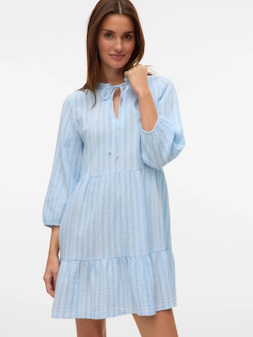 VERO MODA Jurk 'VMNANNA Midi dress' in Blauw