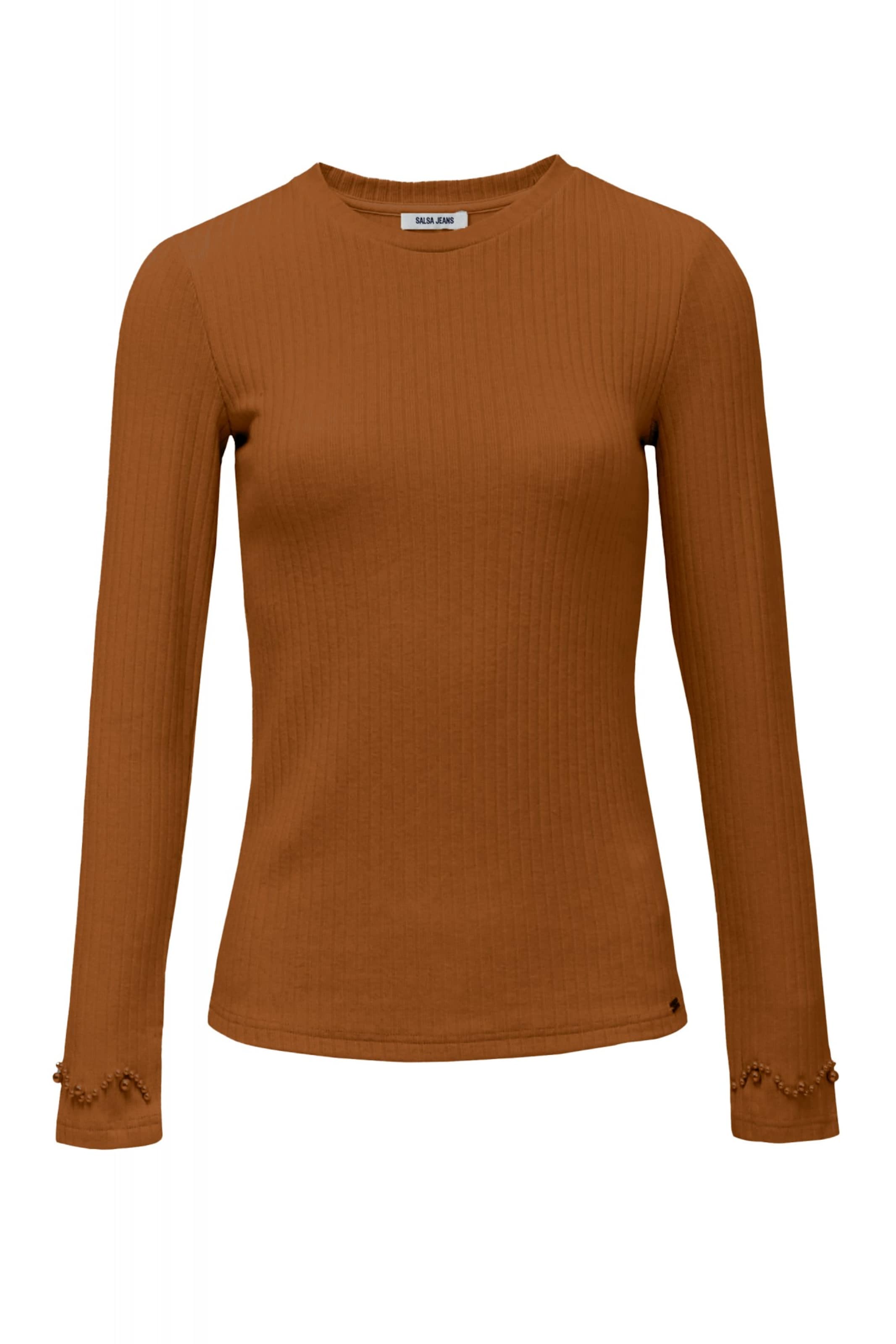 Salsa Jeans Langarm-shirts in Braun: Vorderseite