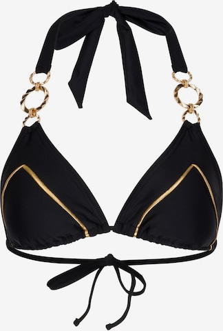 Moda Minx Triangle Bikini Top in Black: front