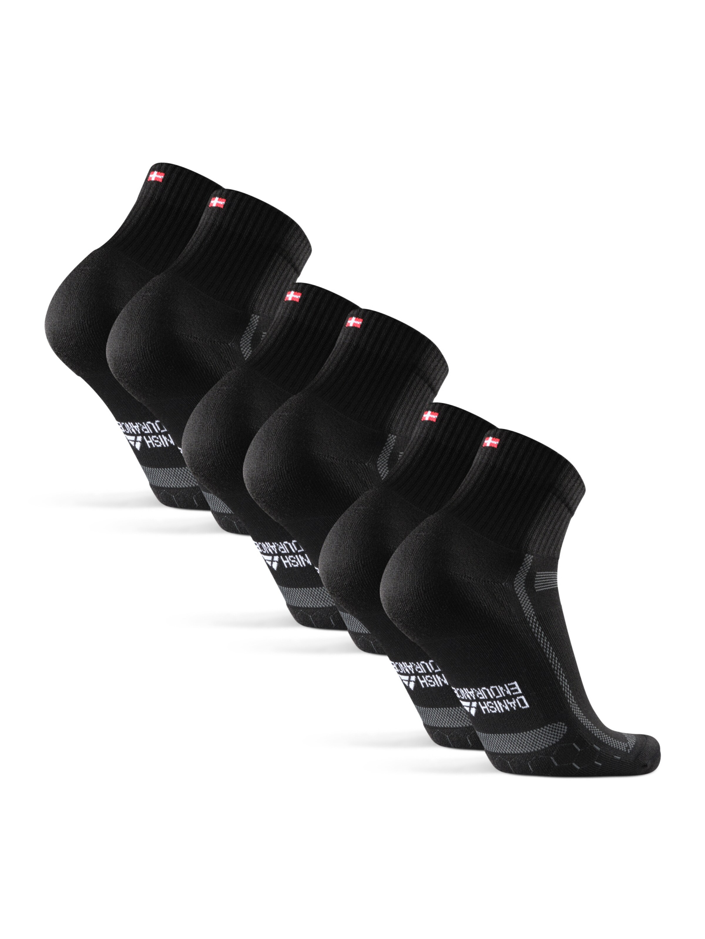 DANISH ENDURANCE Sportssokker 'Long Distance Quarter' i sort