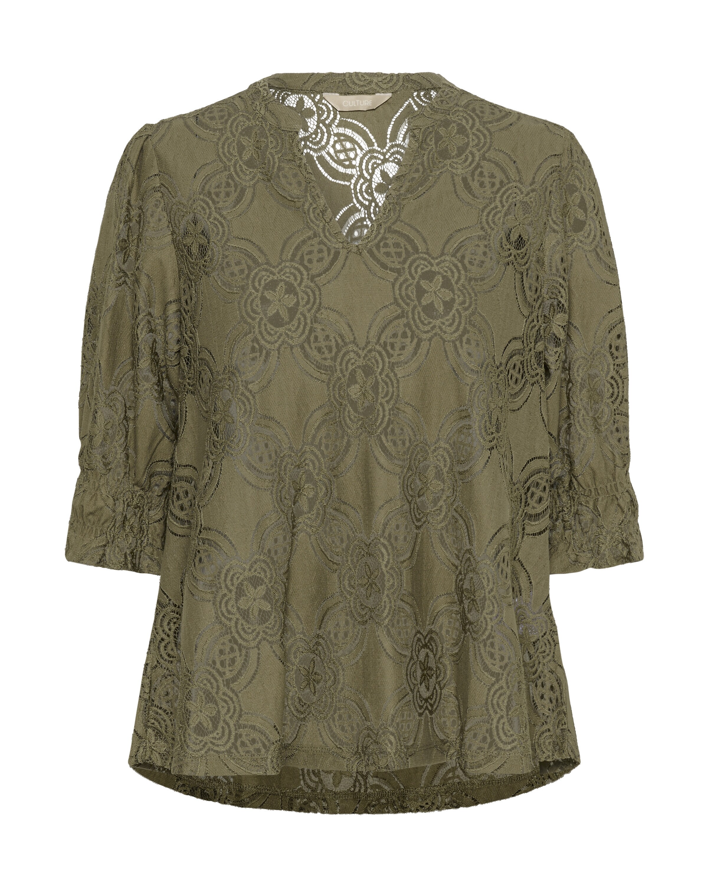 CULTURE Blouse 'Olu' in Groen: voorkant