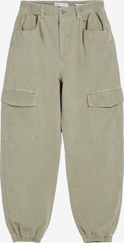 Effilé Pantalon cargo Bershka en vert : devant