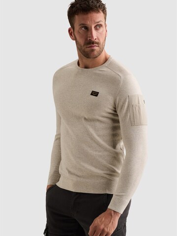 Pull-over 'American Classic pullover with flight pocket' PME Legend en beige : devant