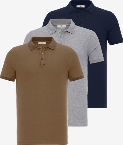 Daniel Hills T-Shirt en bleu marine / marron / gris chiné, Vue avec produit