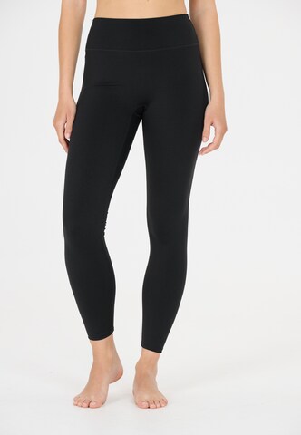 Athlecia Skinny Tights 'Blossom' in Braun: Vorderseite