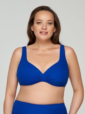 Marc & André T-shirt Bikinitop 'Solid Line' in Blauw: voorkant