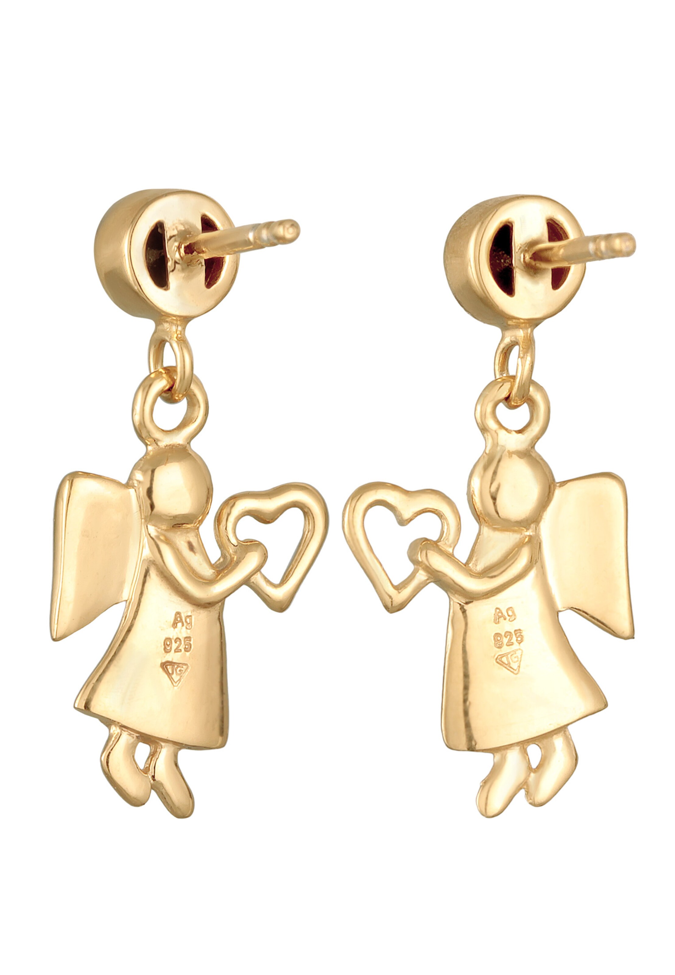 ELLI Earrings 'Engel, Herz' in Gold