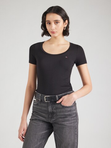 Tommy Jeans Μπλουζάκι 'ESSENTIAL' σε μαύρο: μπροστά